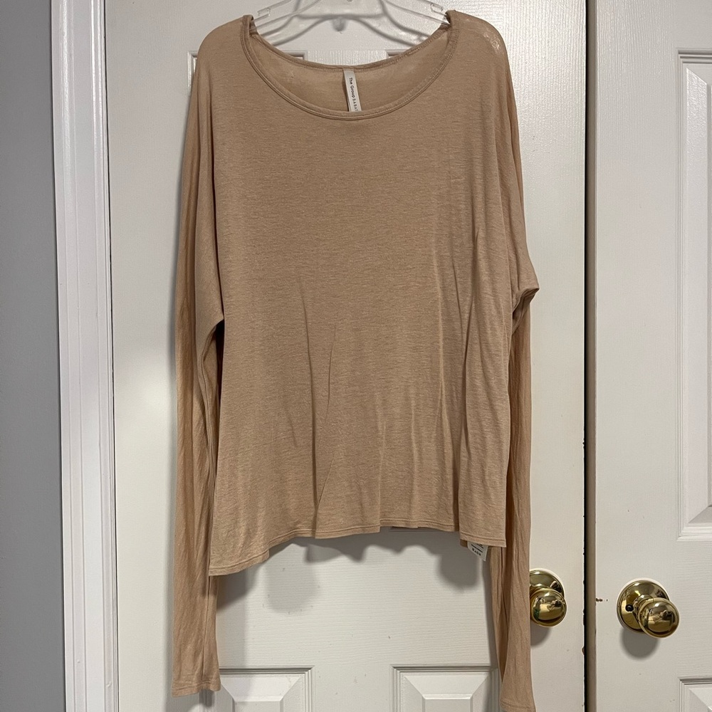Light Brown Aritzia Babaton Long Sleeve Tee